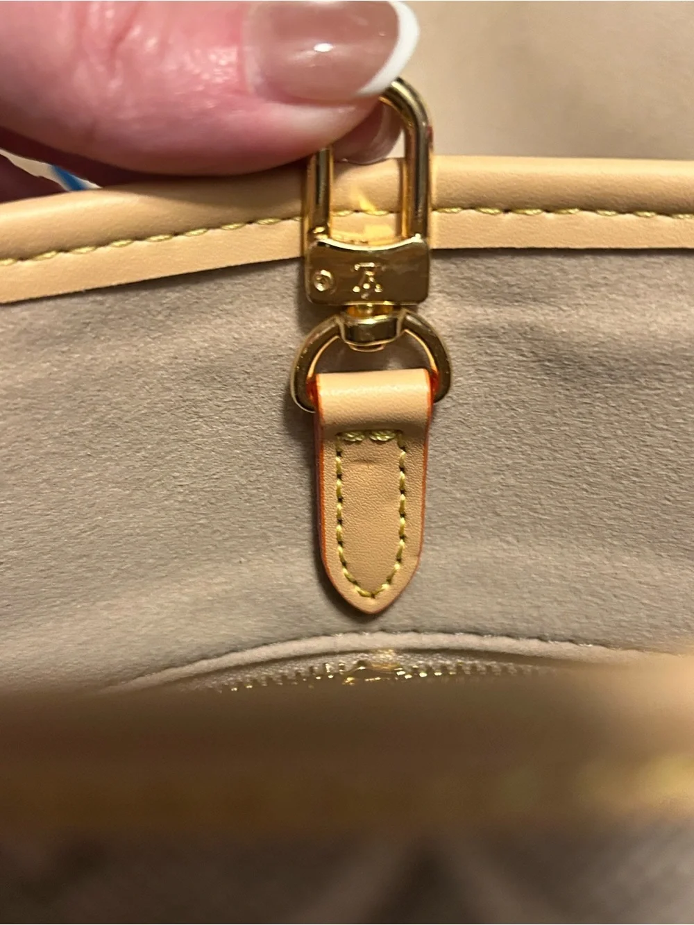 Inspired Beige Monogram Satchel with Multi color scarf, with matching wallet🌟